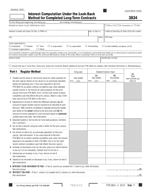 California Form 3834 Interest Computation
