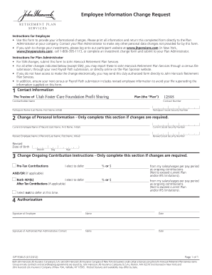 Employee Information Change Request Form