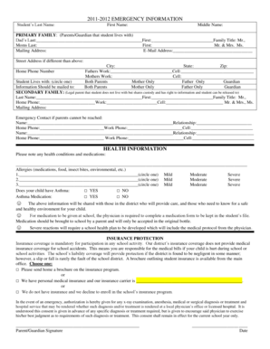 Emergency Information Form