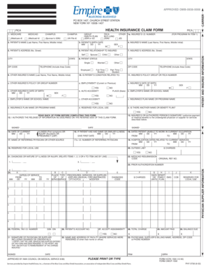 PICA Health Insurance Claim Form