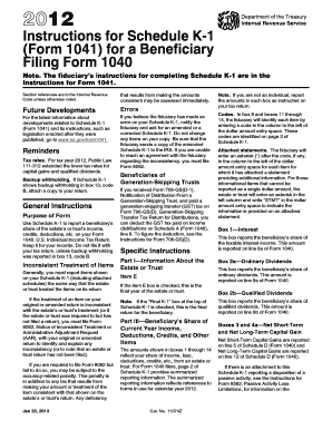 Instructions for Schedule K-1 (Form 1041)