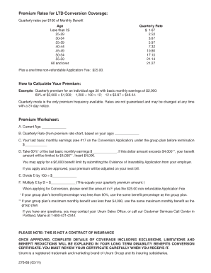 Unum Group Long Term Disability Conversion Policy