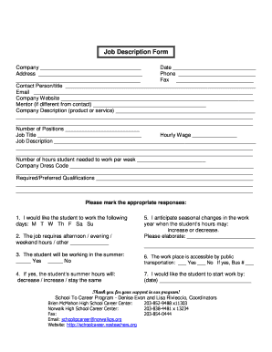 Job Description Form