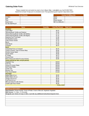 Catering Order Form