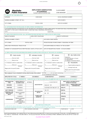 Employer’s Verification of Earnings Claim