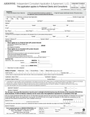 Arbonne Independent Consultant Application & Agreement