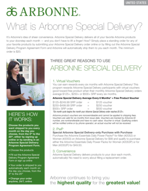 Arbonne Special Delivery Program Agreement Form