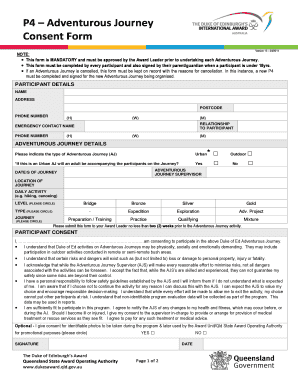 Duke of Edinburgh Adventurous Journey Consent Form