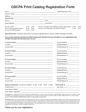 OSCPA Print Catalog Registration Form
