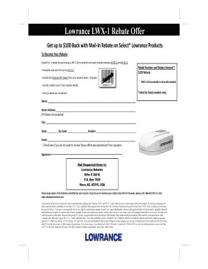 Lowrance LWX-1 Rebate Offer