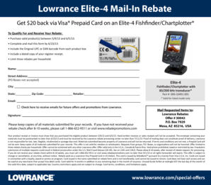 Lowrance Elite-4 Mail-In Rebate Form