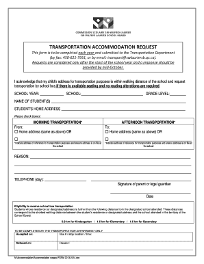 Transportation Accommodation Request Form