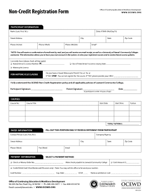 Non-Credit Registration Form