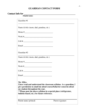 Guardian Contact Form