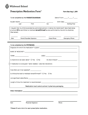 School Medication Authorization Form
