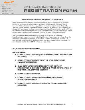 SoundExchange Copyright Owner Registration Form
