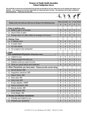 Patient Satisfaction Survey