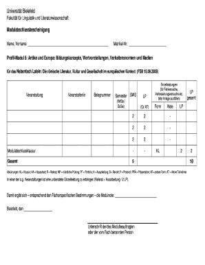 Modulabschlussbescheinigung