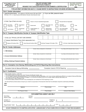 City of New York Substitute Form W-9 Instructions