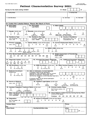 New York State Patient Characteristics Survey