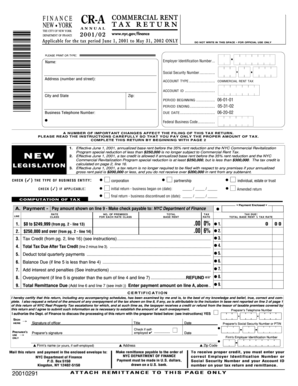 New York Commercial Rent Tax Return