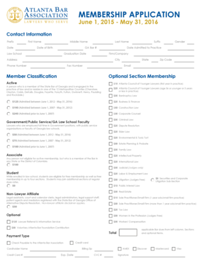 Georgia Bar Association Membership Application