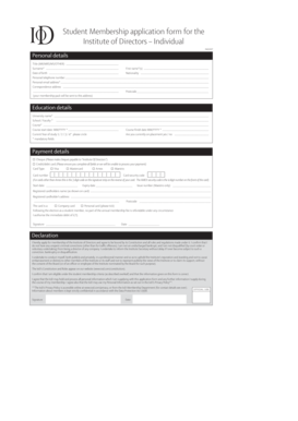 Institute of Directors Student Membership Application Form