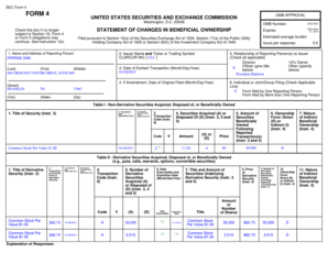 SEC Form 4 Statement of Changes in Beneficial Ownership