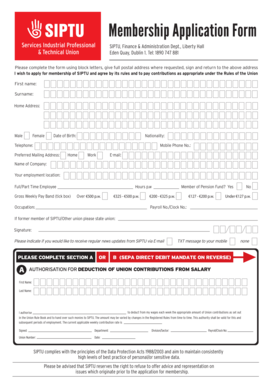 SIPTU Membership Application Form