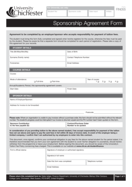 Sponsorship Agreement Form