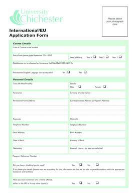 International/EU Application Form