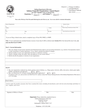 Indiana Nonprofit Annual Report Form NP-20