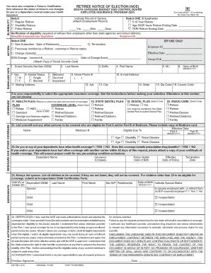 South Carolina Retiree Notice of Election (NOE) Form