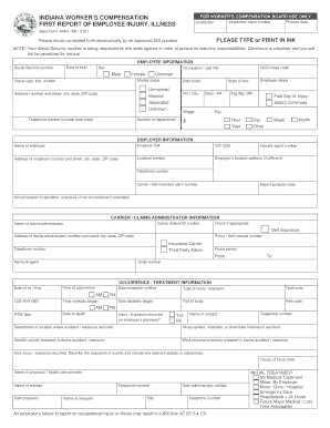 Indiana Worker's Compensation First Report