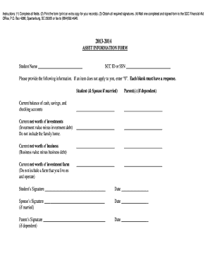 Asset Information Form