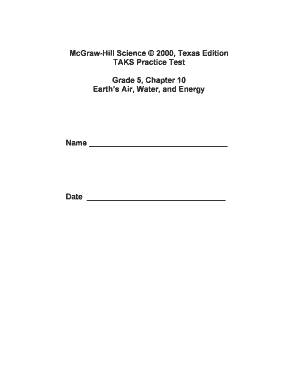 TAKS Practice Test Earth’s Air, Water, and Energy