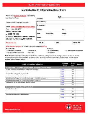Manitoba Health Information Order Form