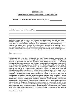 Permit Bond for New York City