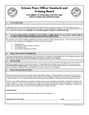 Arizona Peace Officer Certification Application