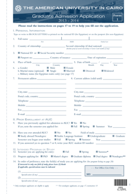 Graduate Admission Application Form