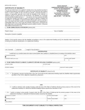 California Certificate of Disability