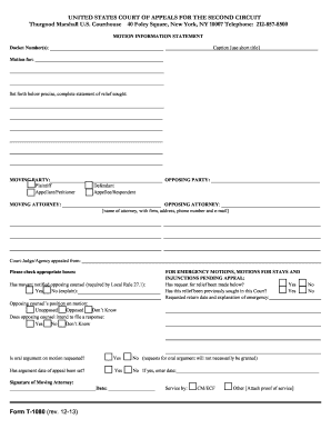 Motion Information Statement