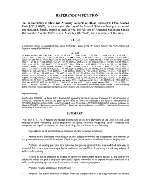 Ohio Referendum Petition on Senate Bill 5