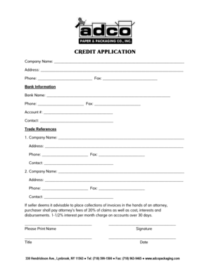 Credit Application Form