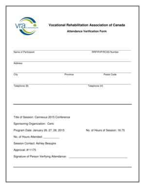 Attendance Verification Form