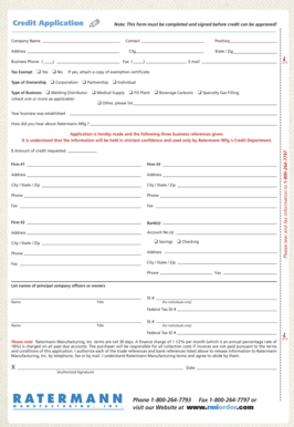 Credit Application Form