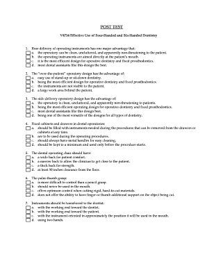 Dental Continuing Education Post Test