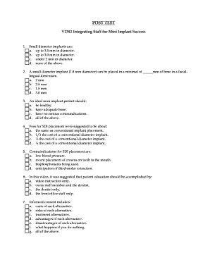 Dental Implant Post Test Procedure