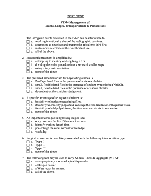 Dental Continuing Education Post Test