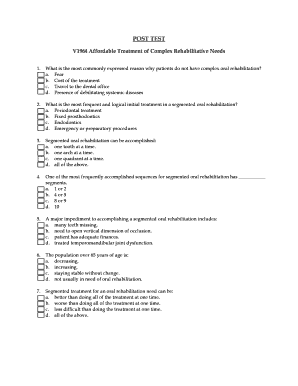 Practical Clinical Courses Post Test